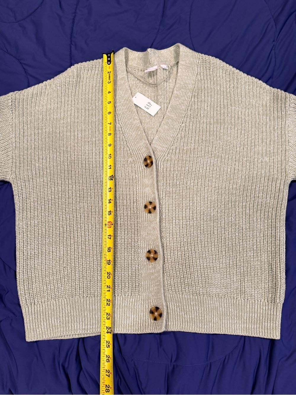 GAP Light Sage Button-Up Knit Cardigan - Picture 6 of 8